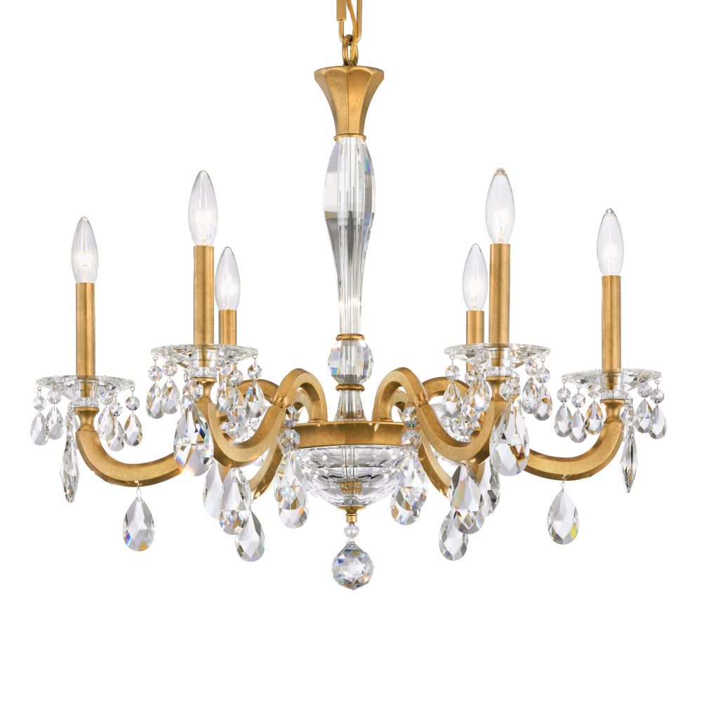Schonbek S8606N-22R San Marco 6 Light 28in x 28in Chandelier in Heirloom Gold with Clear Radiance Crystal