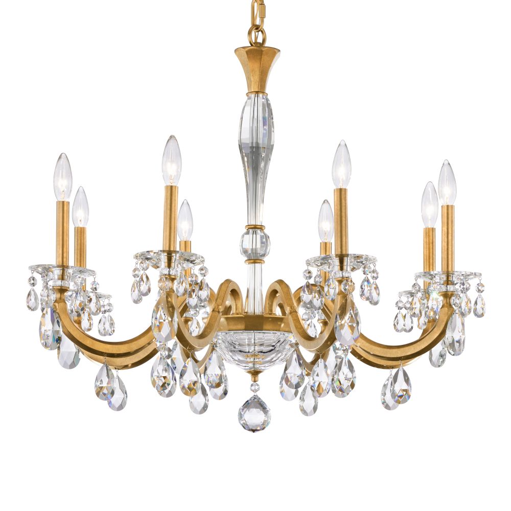 Schonbek S8608N-22R San Marco 8 Light 32.5in x 32.5in Chandelier in Heirloom Gold with Clear Radiance Crystal