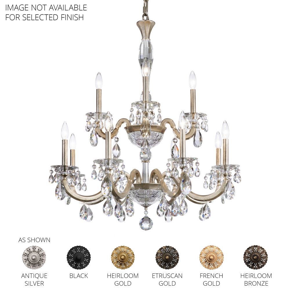 Schonbek S8612N-22R San Marco 12 Light 2-Tier 32in x 32in Chandelier in Heirloom Gold with Clear Radiance Crystal