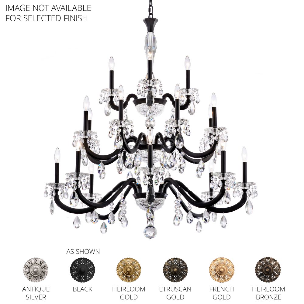Schonbek S8620N-22R San Marco 20 Light 3-Tier 42.5in x 42.5in Chandelier in Heirloom Gold with Clear Radiance Crystal