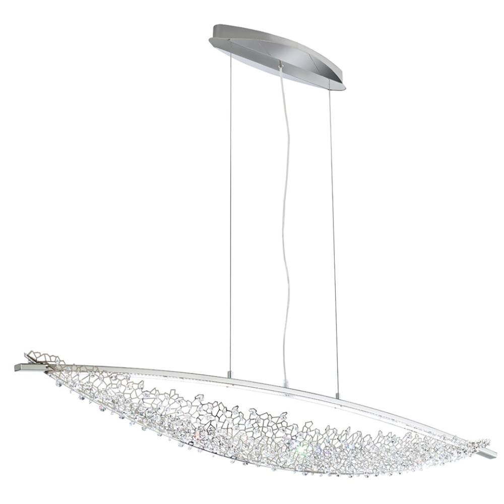 Schonbek SHK300N-SS1R Amaca 2 Light 52in x 7.5in Linear Pendant in Polished Stainless Steel with Clear Radiance Crystals