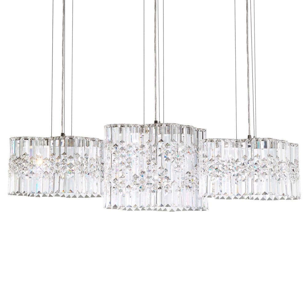 Schonbek SPU140N-SS1O Selene 6 Light 39in x 11in Pendant in Polished Stainless Steel with Clear Optic Crystals