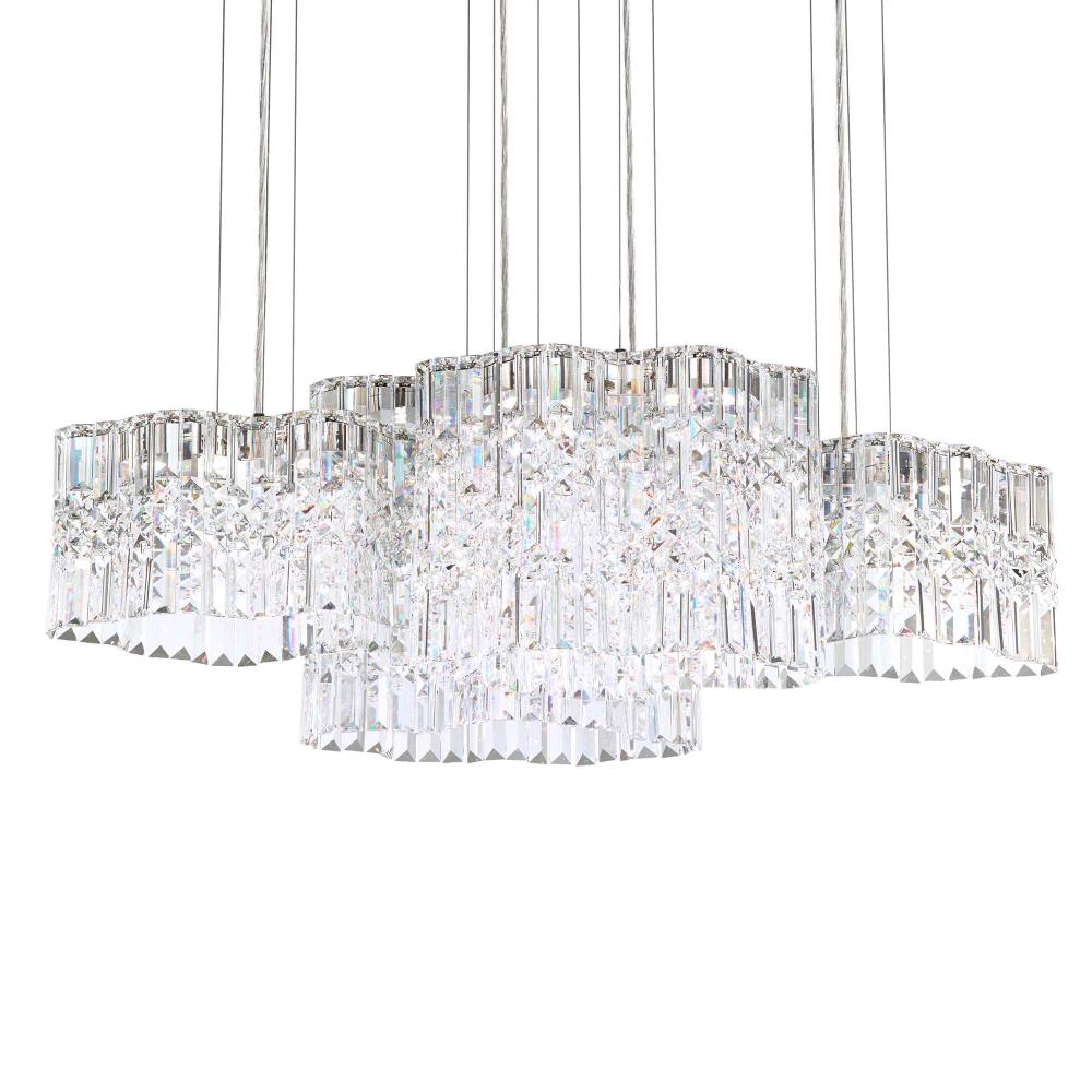 Schonbek SPU160N-SS1O Selene 8 Light 37in x 13.5in Pendant in Polished Stainless Steel with Clear Optic Crystals