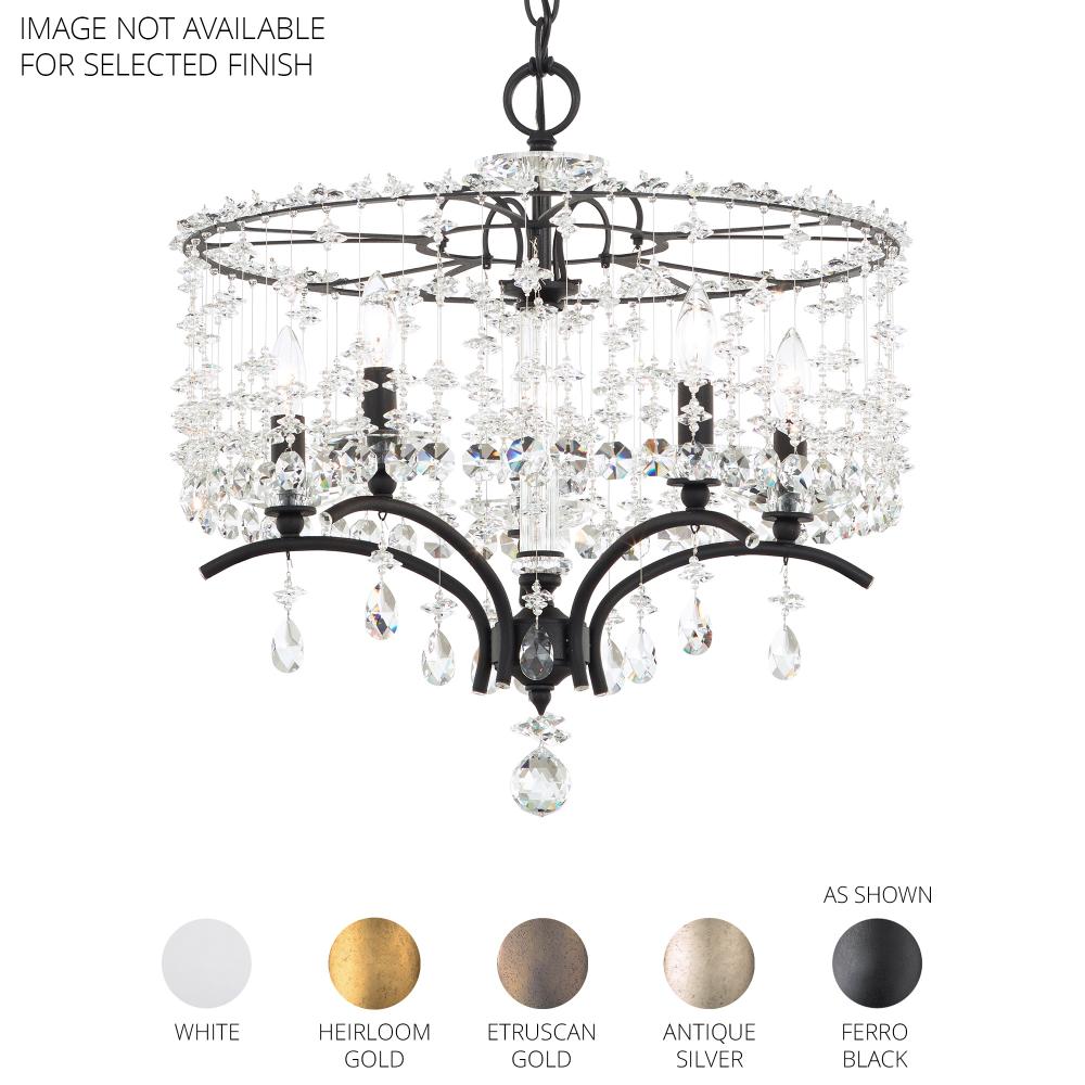 Schonbek TC1018N-06R Bella Rose 5 Light 19in x 20in Chandelier in White with Clear Radiance Crystals