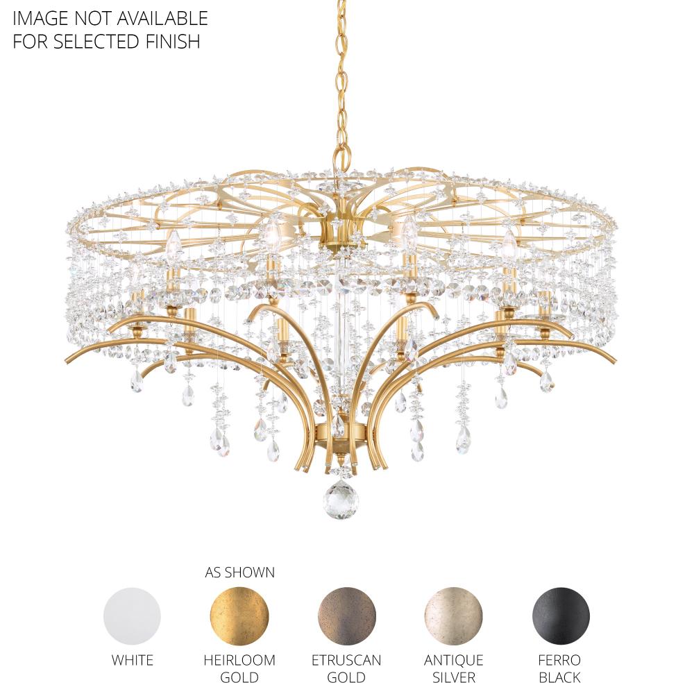 Schonbek TC1036N-06R Bella Rose 10 Light 36in x 24in Chandelier in White with Clear Radiance Crystals