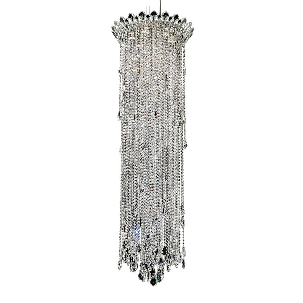 Schonbek TR2413N-401R Trilliane Strands 6 Light 24in x 73in Chandelier in Polished Stainless Steel with Clear Radiance Crystals