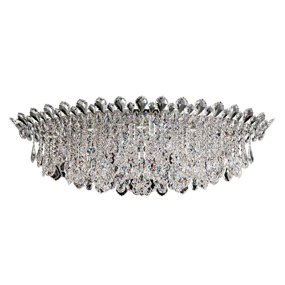 Schonbek TR4801N-401R Trilliane Strands 8 Light 45in x 15.5in Flush Mount in Polished Stainless Steel with Clear Radiance Crystals