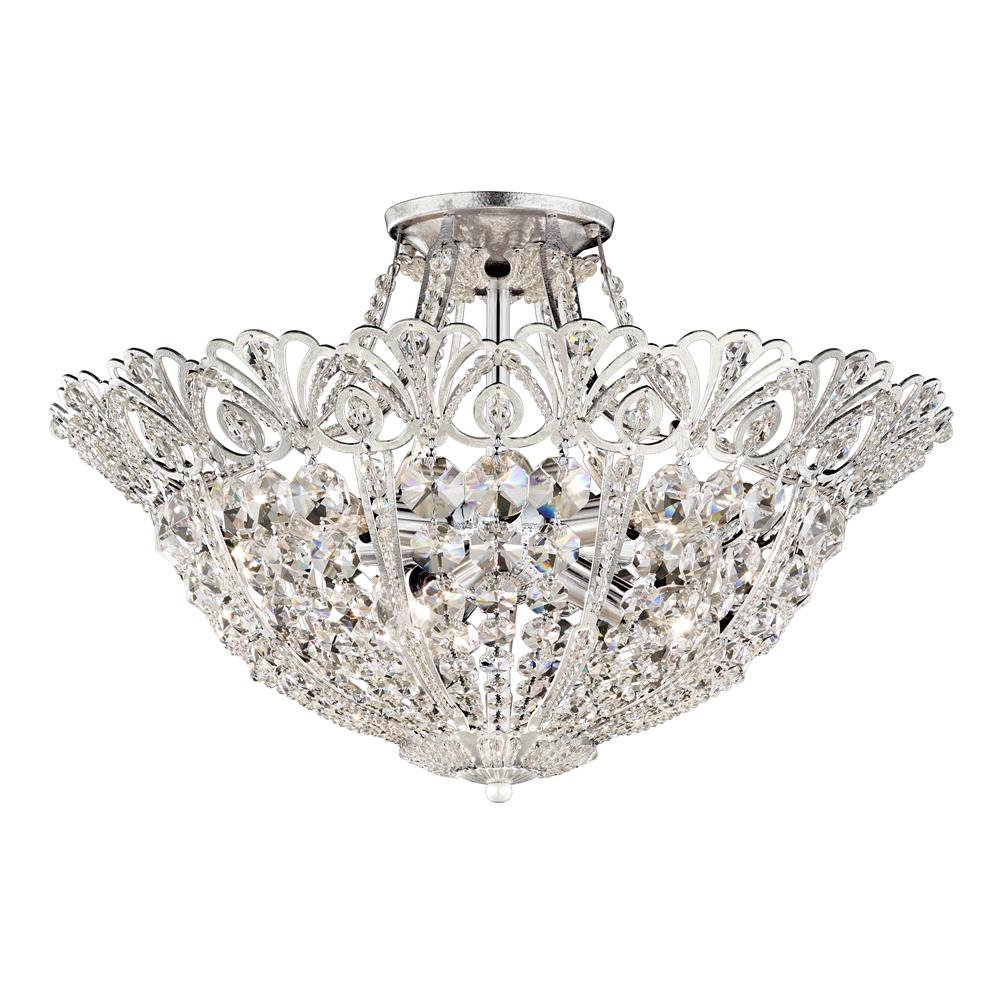Schonbek 9843-26 Tiara 9 Light Close to Ceiling in French Gold with Clear Spectra Crystal