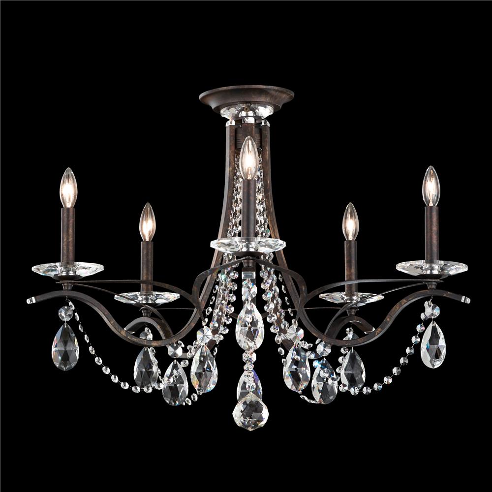Schonbek VA8312N-59H Vesca 5 Light Close to Ceiling in Ferro Black with Clear Heritage Crystal