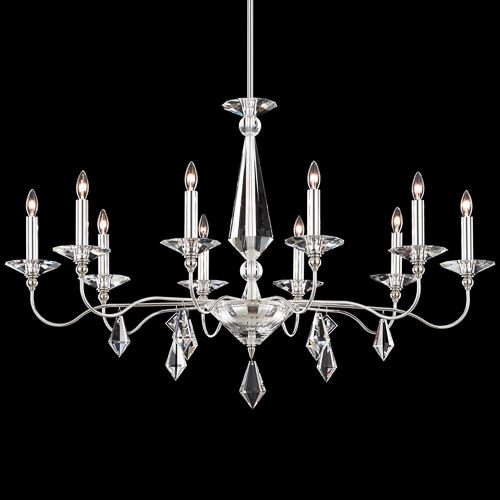 Schonbek 9695N-40CL Jasmine 10 Light Chandelier in Silver with Clear Optic Crystal