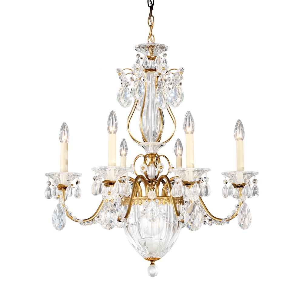Schonbek 1246-23 Bagatelle 7 Light Chandelier in Etruscan Gold with Clear Heritage Crystal
