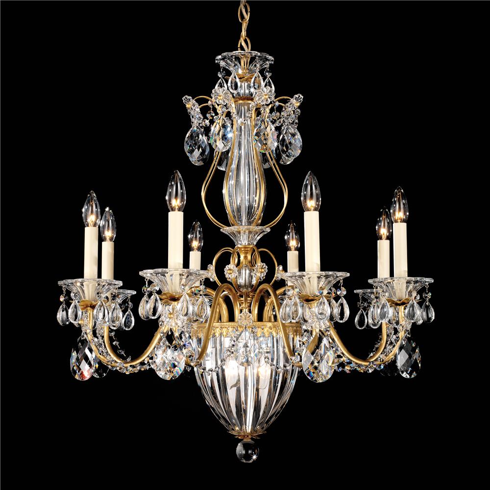 Schonbek 1248-22S Bagatelle 11 Light Chandelier in Heirloom Gold with Clear Crystals From Swarovski