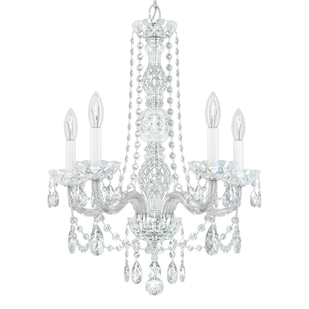Schonbek 1302-40H Arlington 5 Light Chandelier in Silver with Clear Heritage Crystal