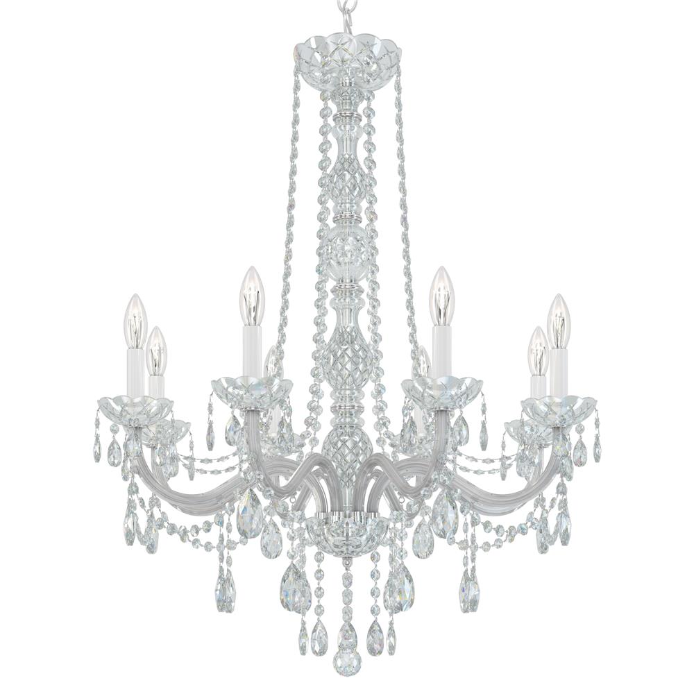 Schonbek 1305-40H Arlington 8 Light Chandelier in Silver with Clear Heritage Crystal