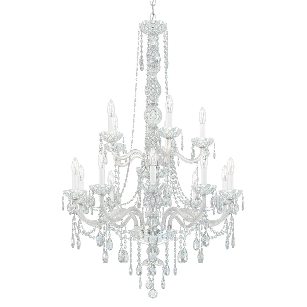 Schonbek 1308-40H Arlington 15 Light Chandelier in Silver with Clear Heritage Crystal