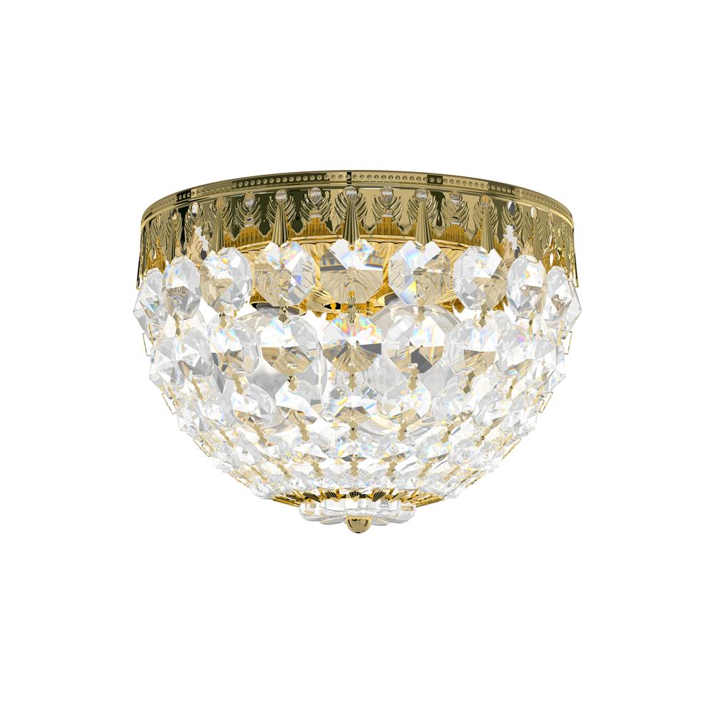 Schonbek 1558-76S Petit Crystal 3 Light Close to Ceiling in Heirloom Bronze with Clear Crystals From Swarovski