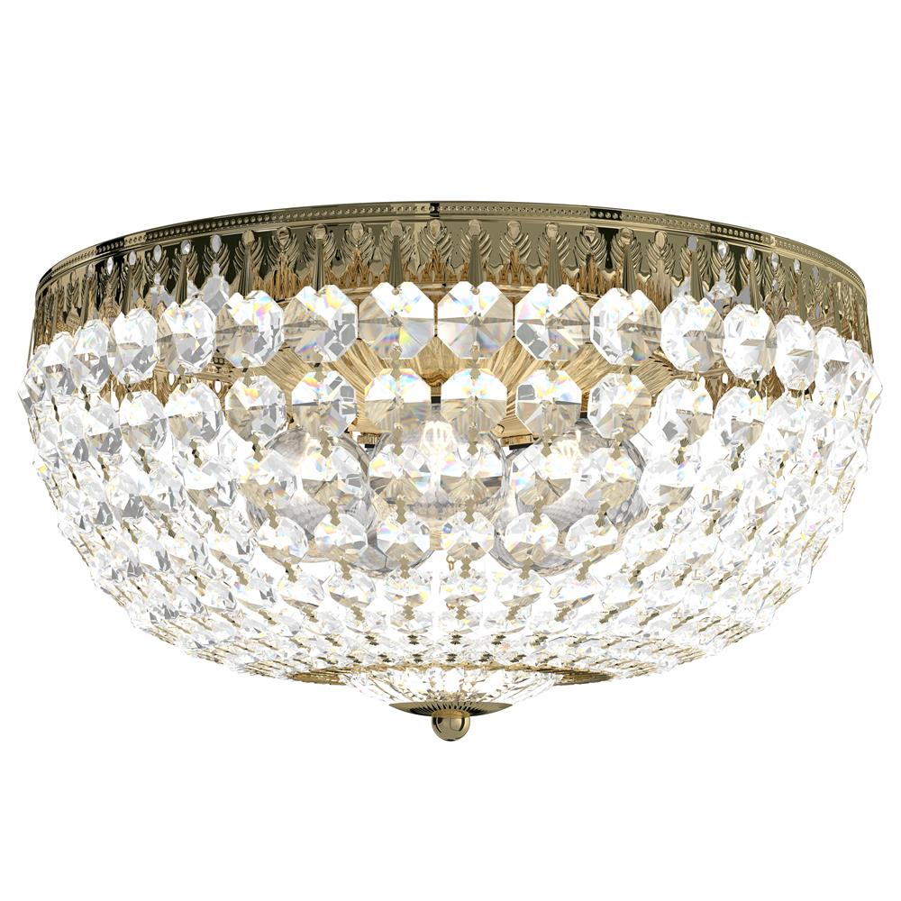 Schonbek 1564-211A Petit Crystal 5 Light Close to Ceiling in Rich Auerelia Gold with Clear Spectra Crystal