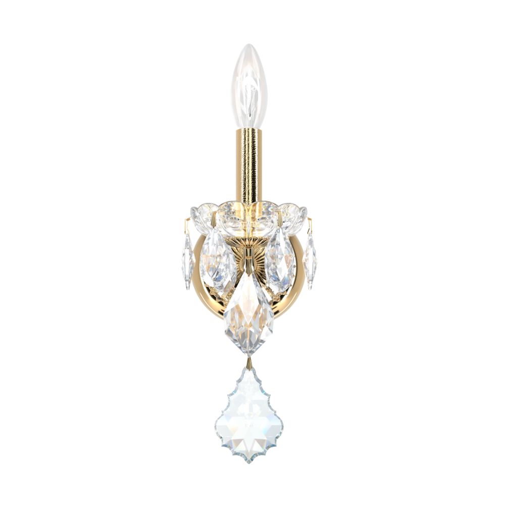 Schonbek 1701-44 Century 1 Light Traditional Sconce In Heirloom Silver With Clear Heritage Crystal