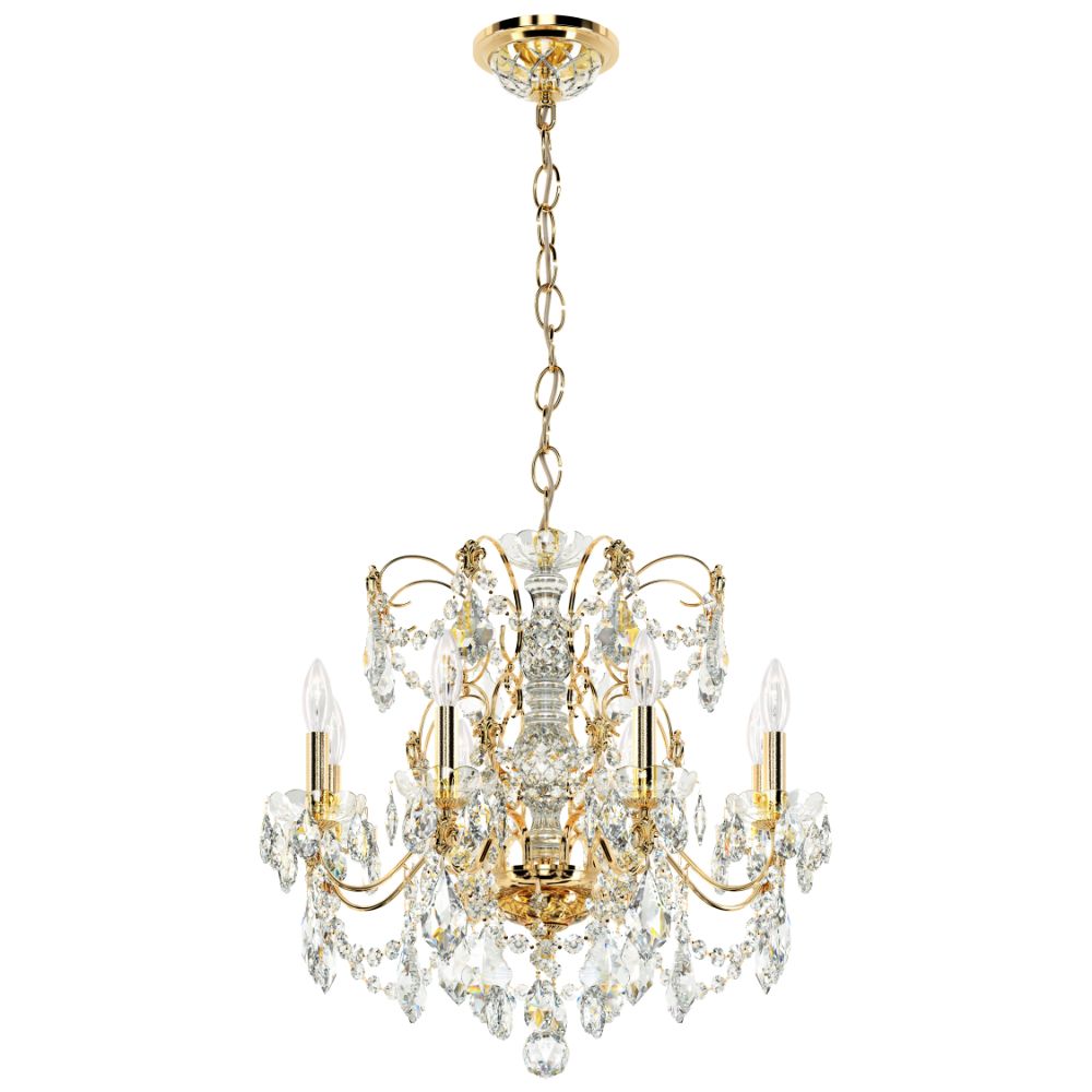 Schonbek 1707-44 Century 8 Light Traditional Chandelier In Heirloom Silver With Clear Heritage Crystal