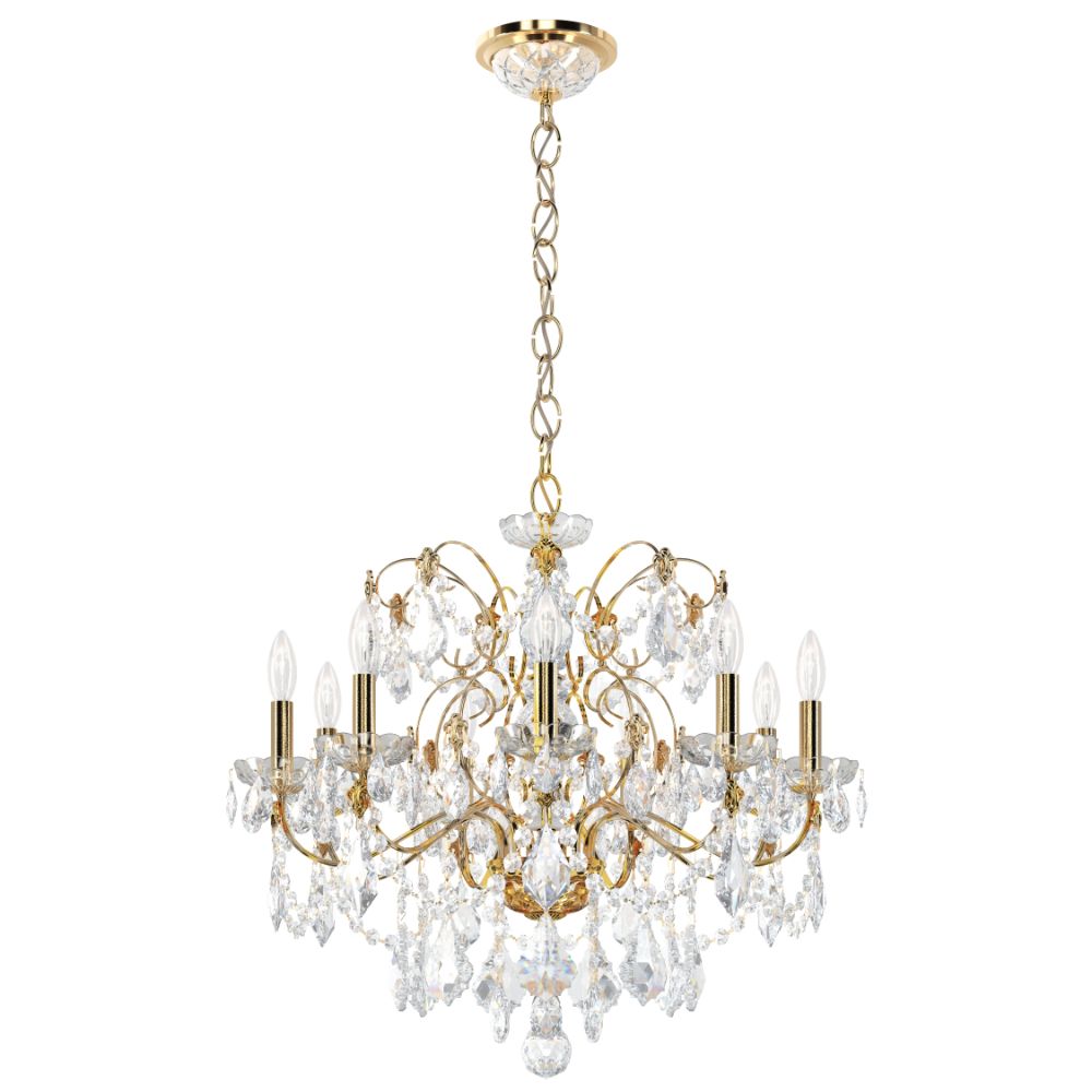 Schonbek 1709-44 Century 9 Light Traditional Chandelier In Heirloom Silver With Clear Heritage Crystal