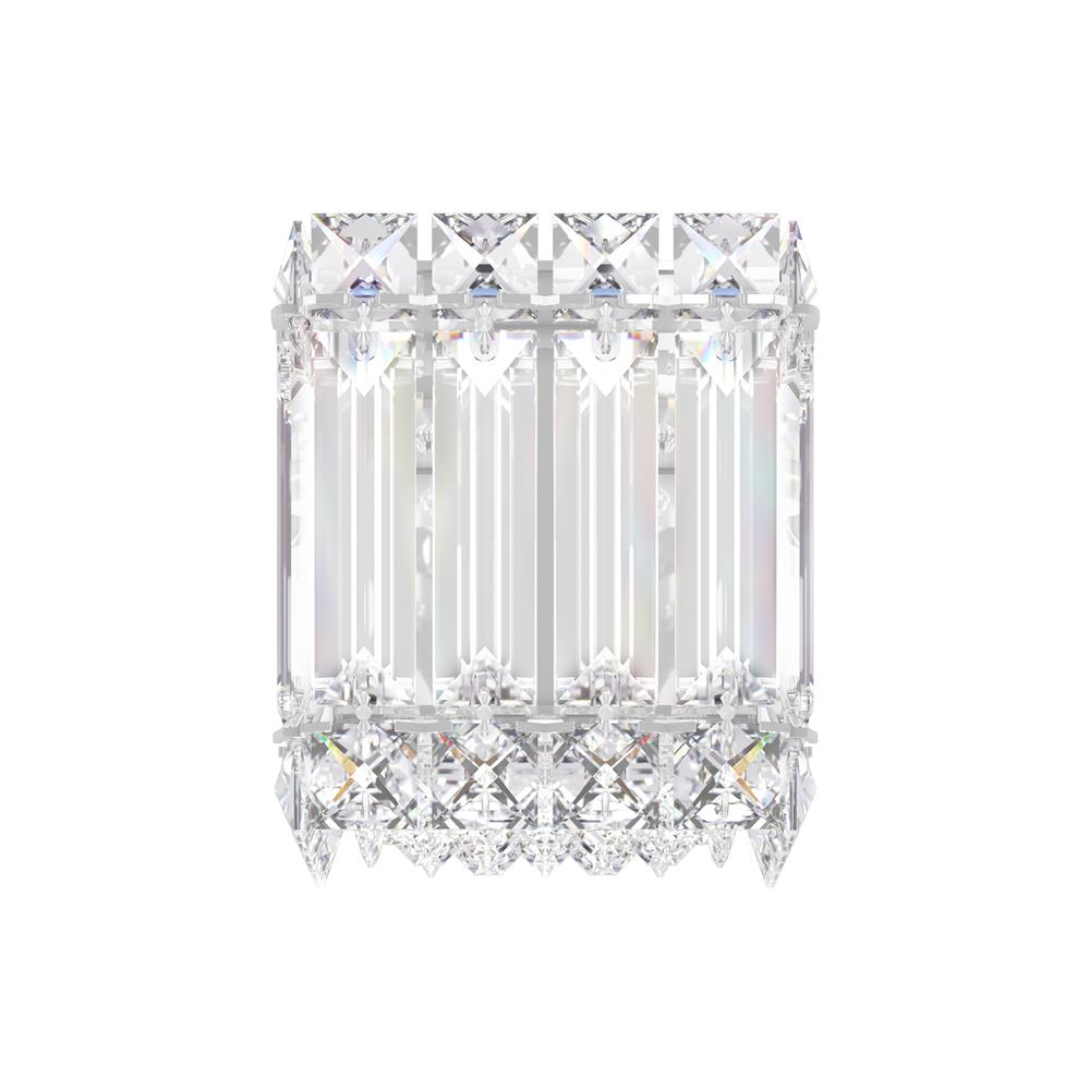 Schonbek 2220S Quantum 1 Light Wall Sconce in Stainless Steel with Clear Crystals From Swarovski