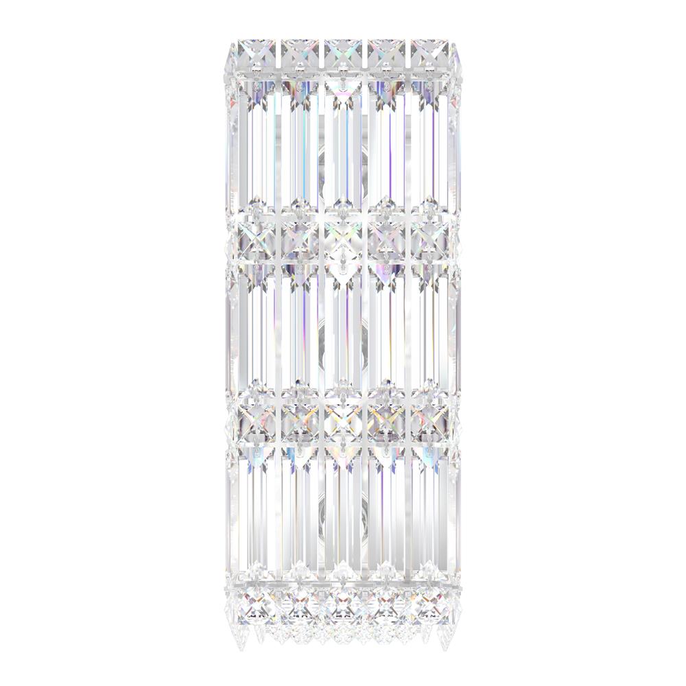 Schonbek 2236S Quantum 3 Light Wall Sconce in Stainless Steel with Clear Crystals From Swarovski