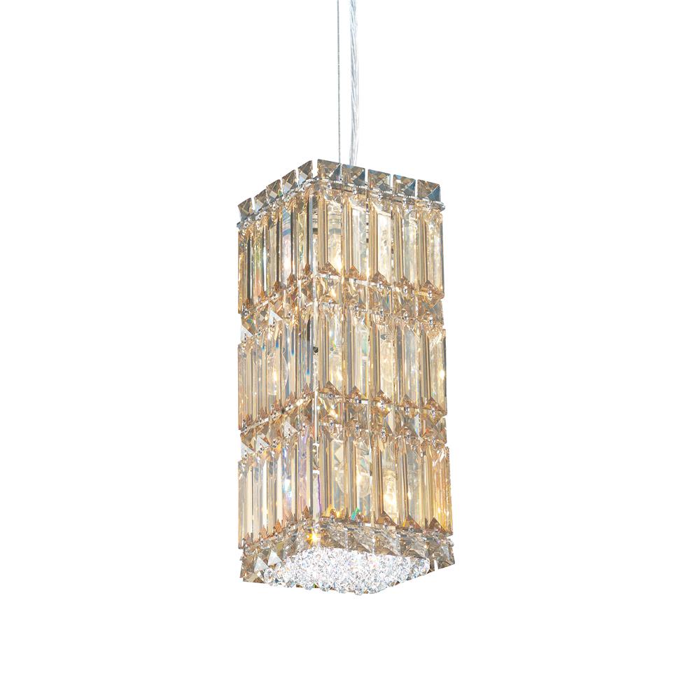 Schonbek 2252GS Quantum 6 Light Pendant in Stainless Steel with Golden Shadow Crystals From Swarovski