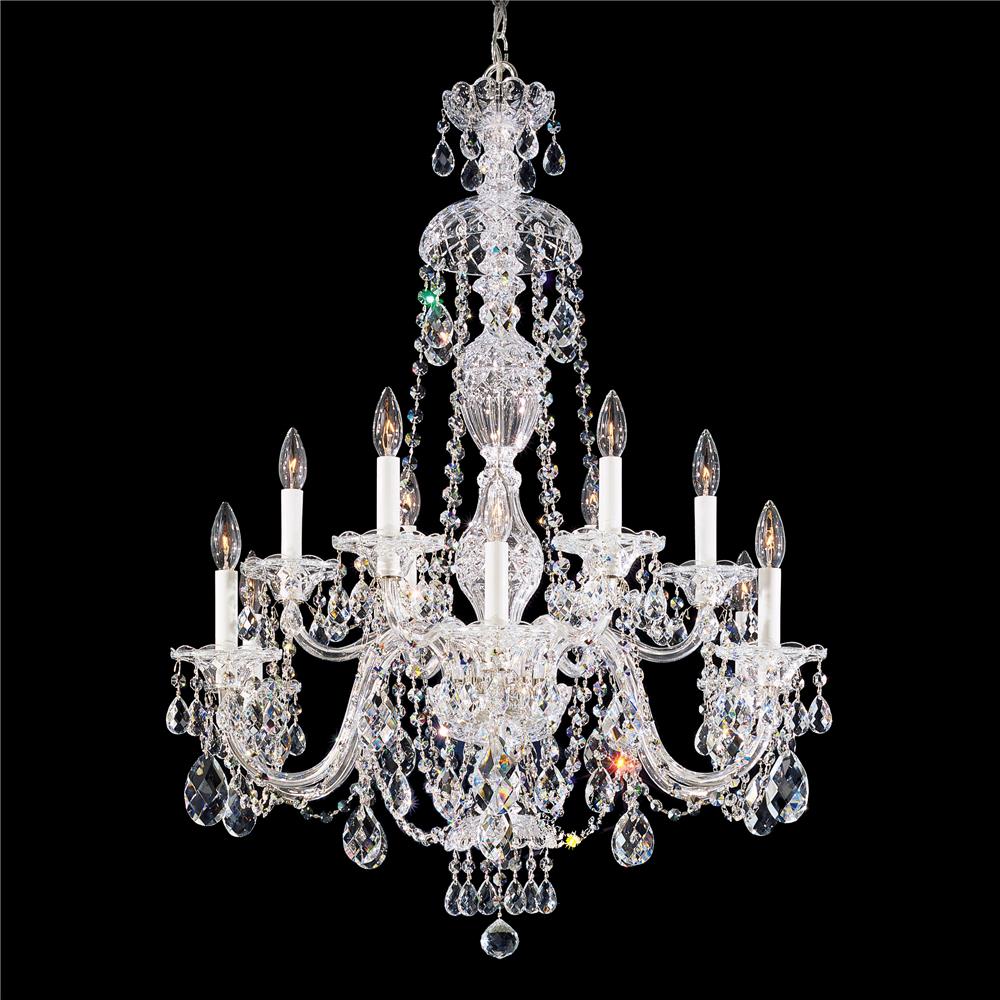 Schonbek 2997-211S Sterling 12 Light Chandelier in Rich Auerelia Gold with Clear Crystals From Swarovski