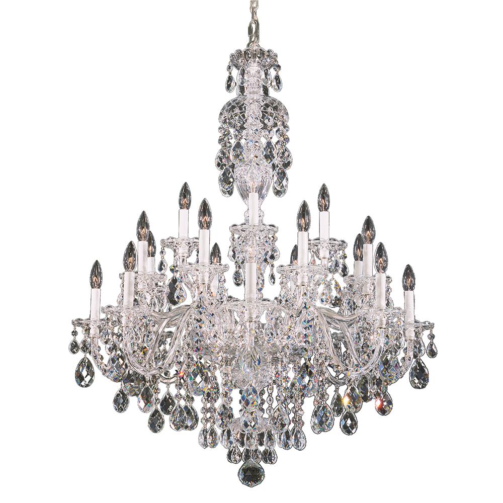 Schonbek 2998-40H Sterling 20 Light Chandelier in Silver with Clear Heritage Crystal