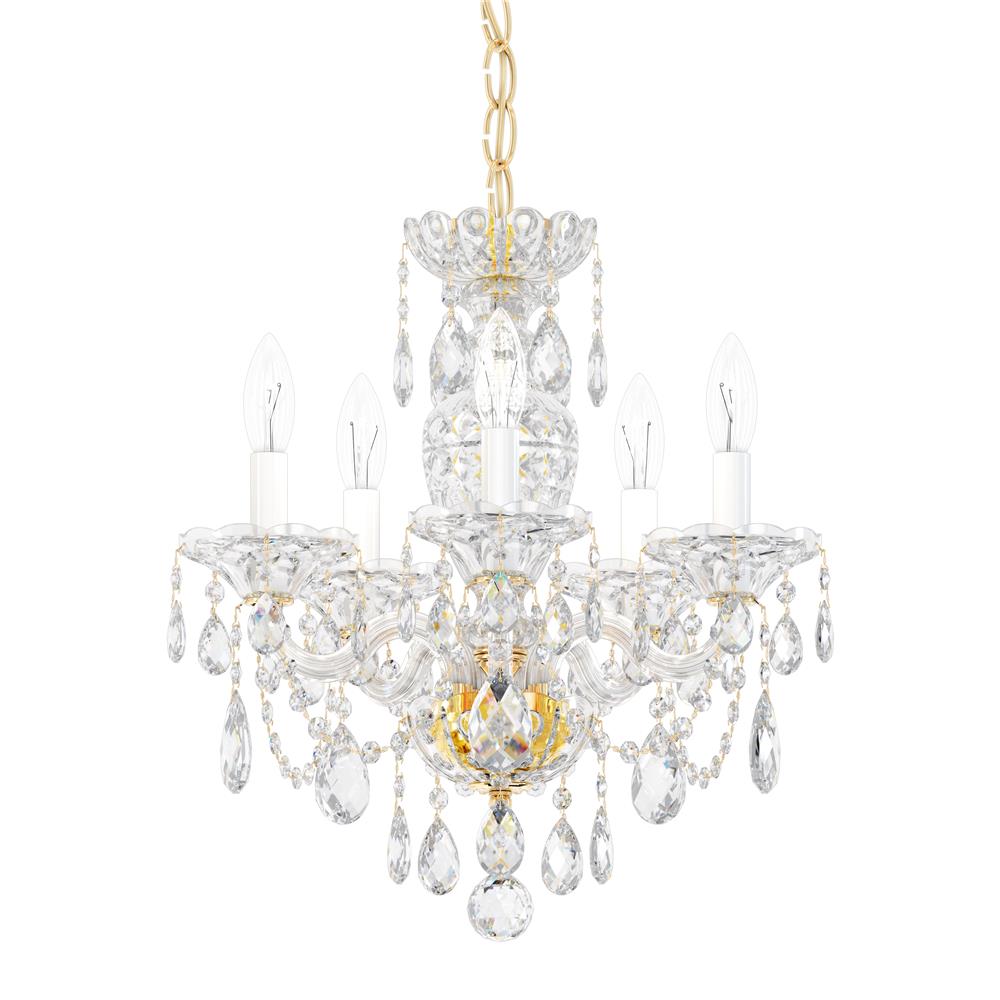 Schonbek 2999-40H Sterling 5 Light Chandelier in Silver with Clear Heritage Crystal