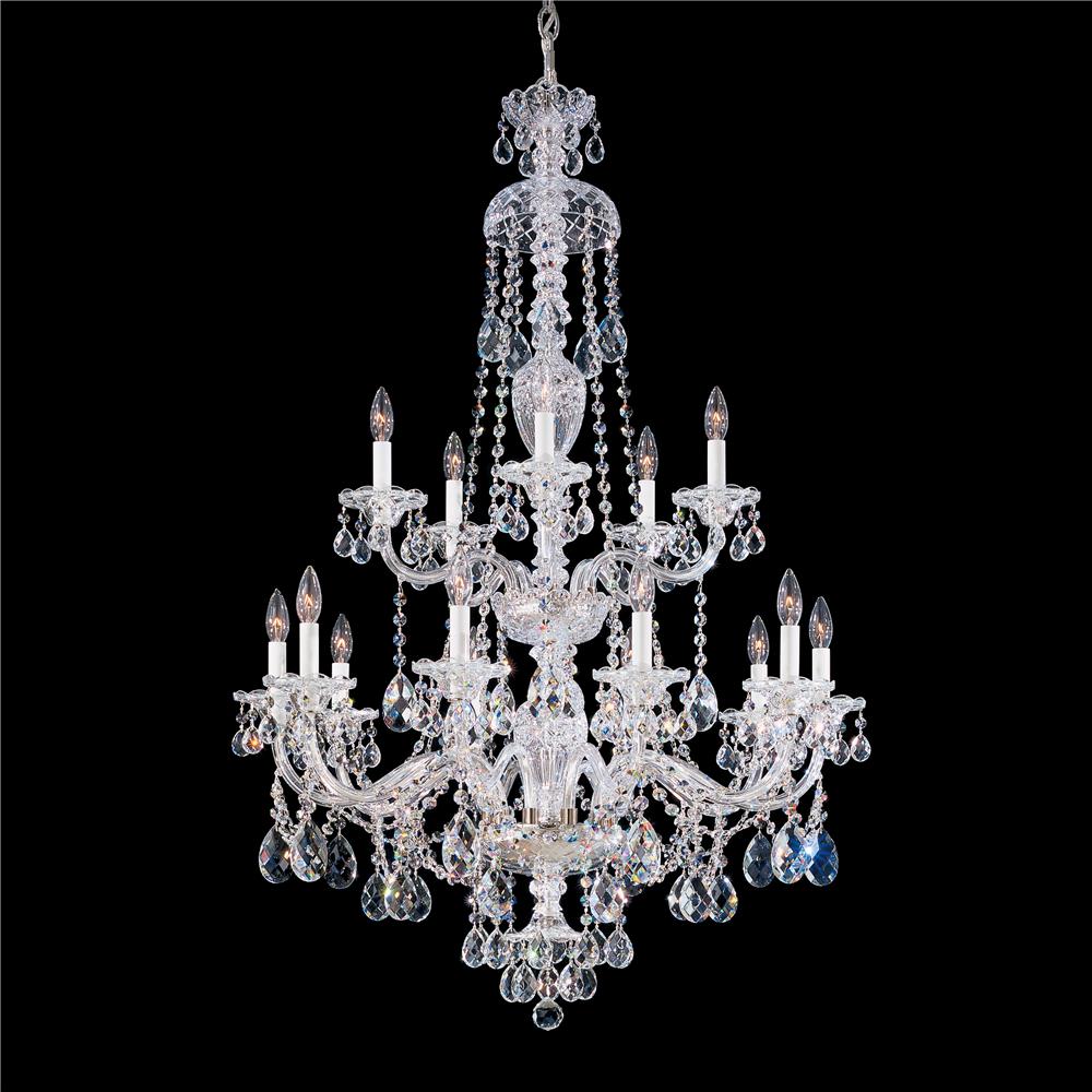 Schonbek 3608-40A Sterling 15 Light Chandelier in Silver with Clear Spectra Crystal
