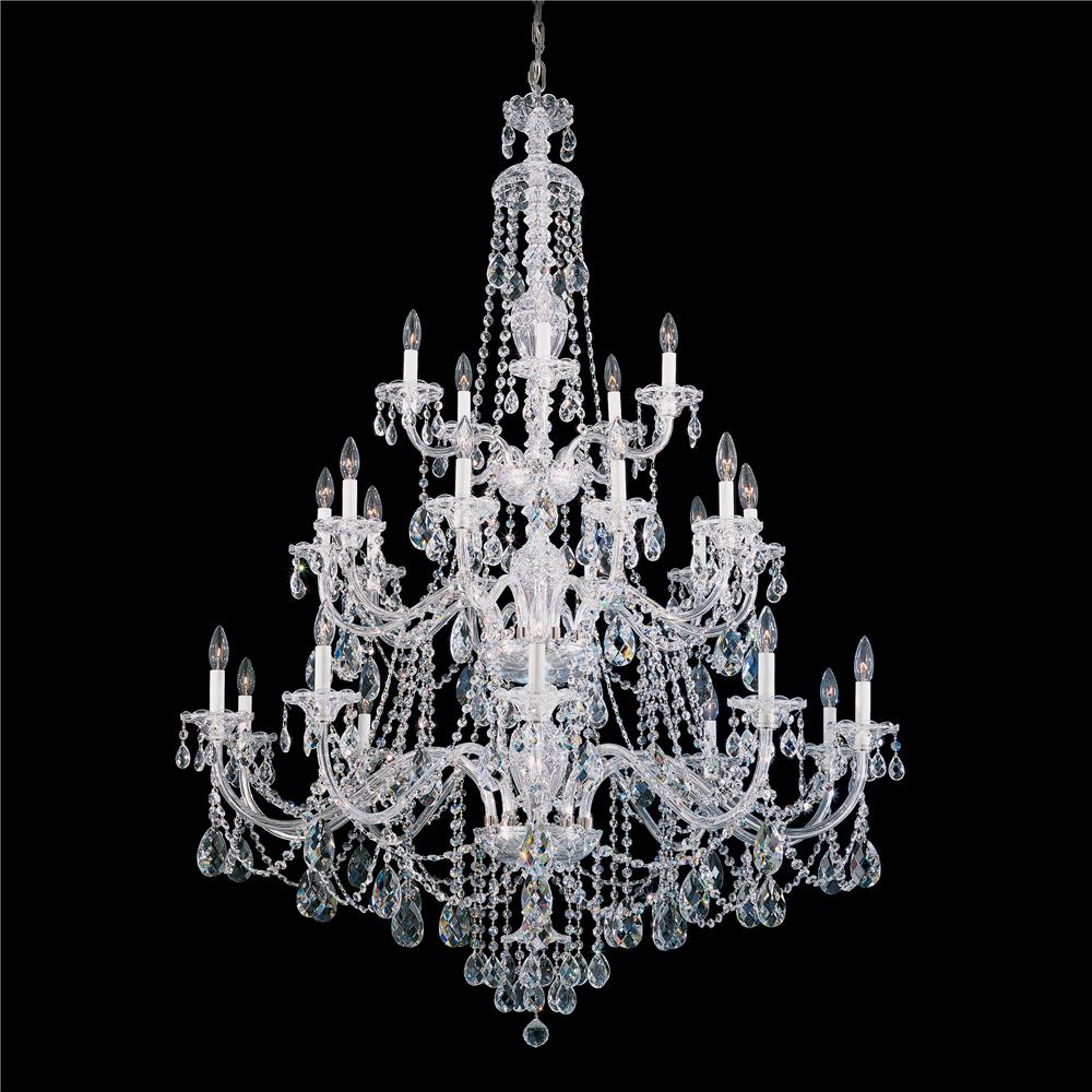 Schonbek 3610-40S Sterling 25 Light Chandelier in Silver with Clear Crystals From Swarovski