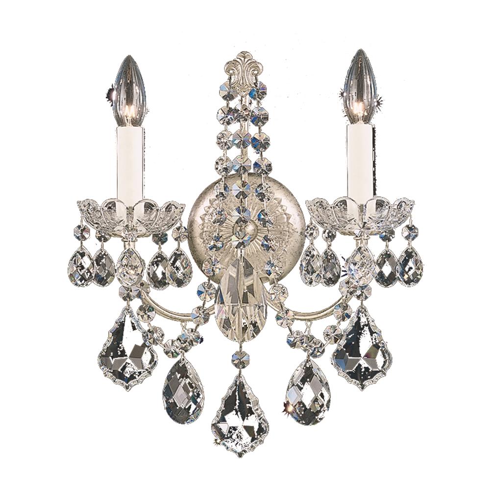Schonbek 3651-40H New Orleans 2 Light Wall Sconce in Silver with Clear Heritage Crystal