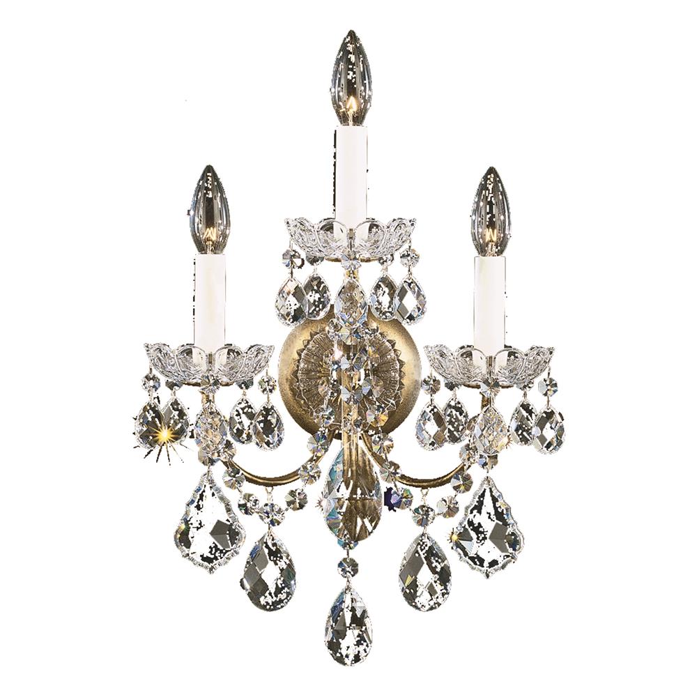 Schonbek 3652-23H New Orleans 3 Light Wall Sconce in Etruscan Gold with Clear Heritage Crystal