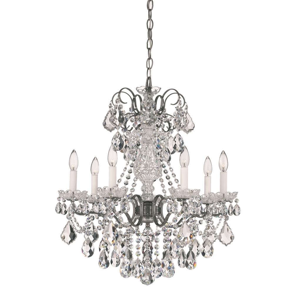 Schonbek 3656-23S New Orleans 7 Light Chandelier in Etruscan Gold with Clear Crystals From Swarovski