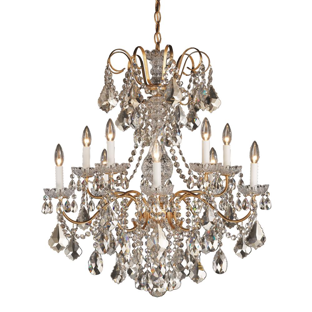 Schonbek 3657-40H New Orleans 10 Light Chandelier in Silver with Clear Heritage Crystal