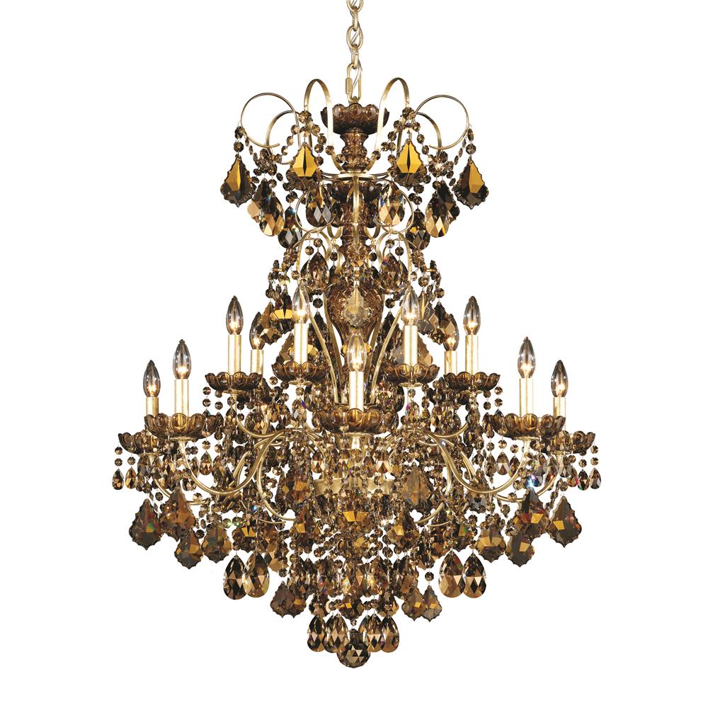 Schonbek 3658-49S New Orleans 14 Light Chandelier in Black Pearl with Clear Crystals From Swarovski