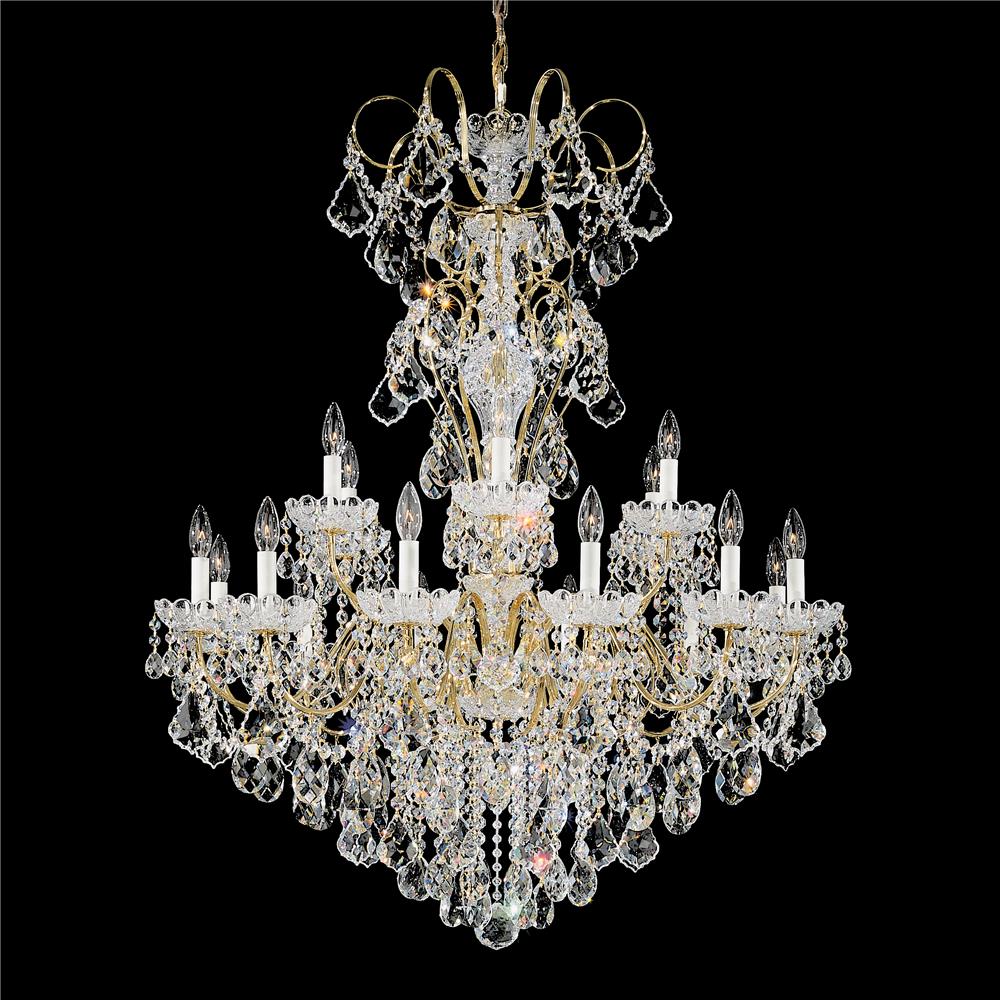 Schonbek 3660-49S New Orleans 18 Light Chandelier in Black Pearl with Clear Crystals From Swarovski