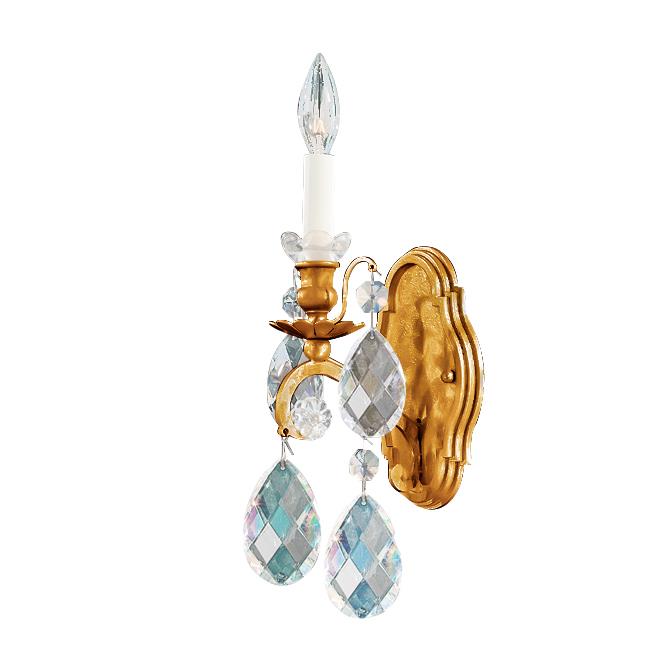 Schonbek 3756-26 Renaissance 1 Light Wall Sconce in French Gold with Clear Heritage Crystal
