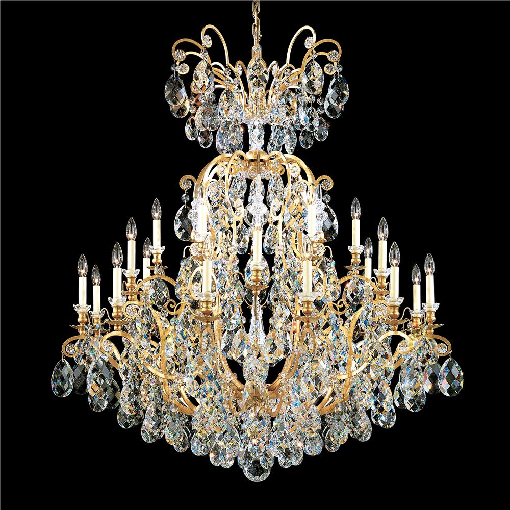 Schonbek 3774-48 Renaissance 25 Light Chandelier in Antique Silver with Clear Heritage Crystal