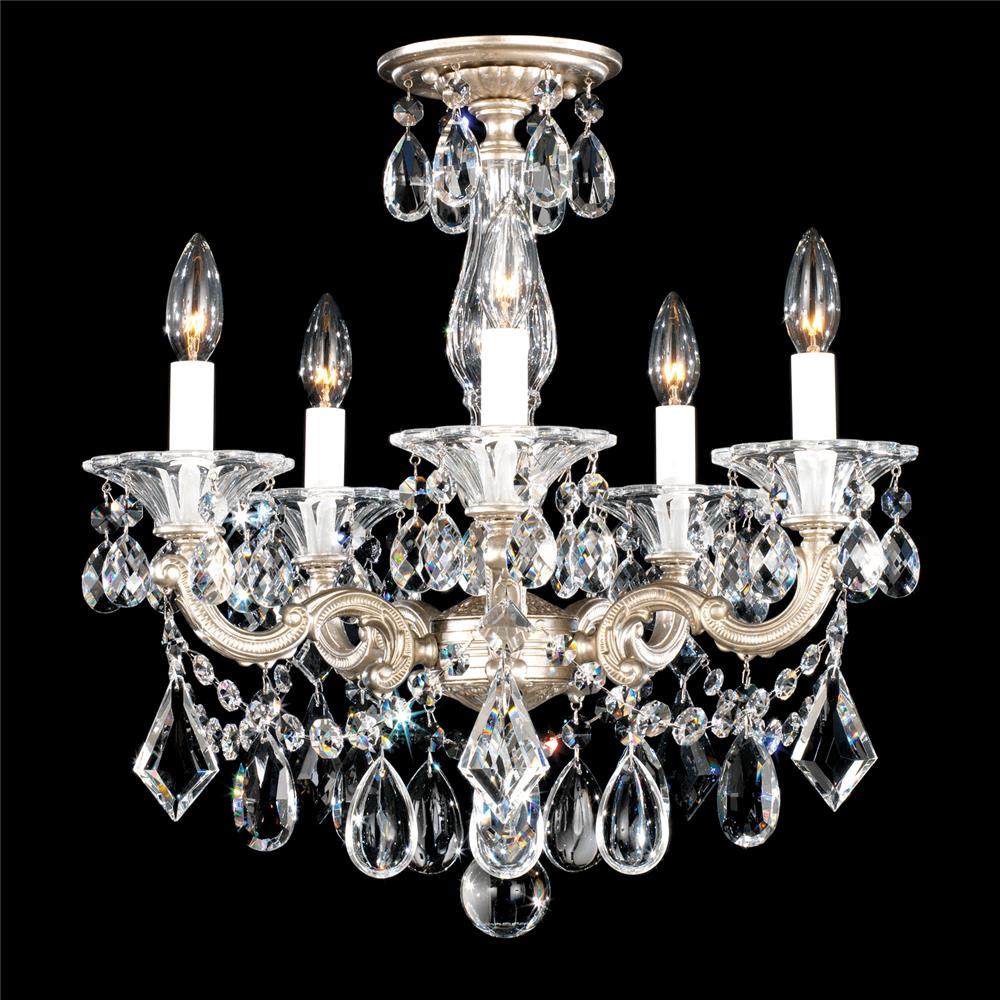 Schonbek 5345-23S La Scala 5 Light Chandelier in Etruscan Gold with Clear Crystals From Swarovski