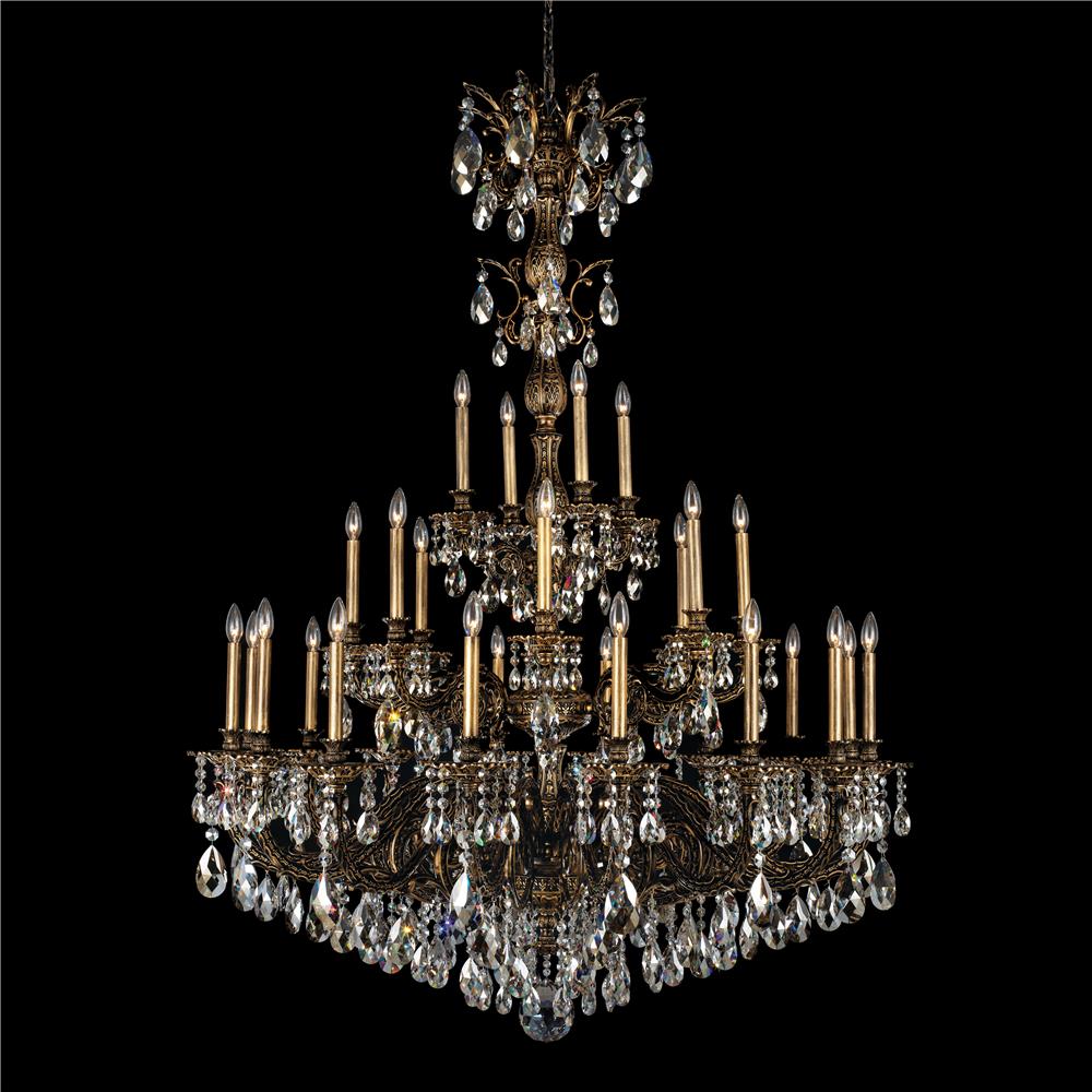 Schonbek 5688-22S Milano 28 Light Chandelier in Heirloom Gold with Clear Crystals From Swarovski