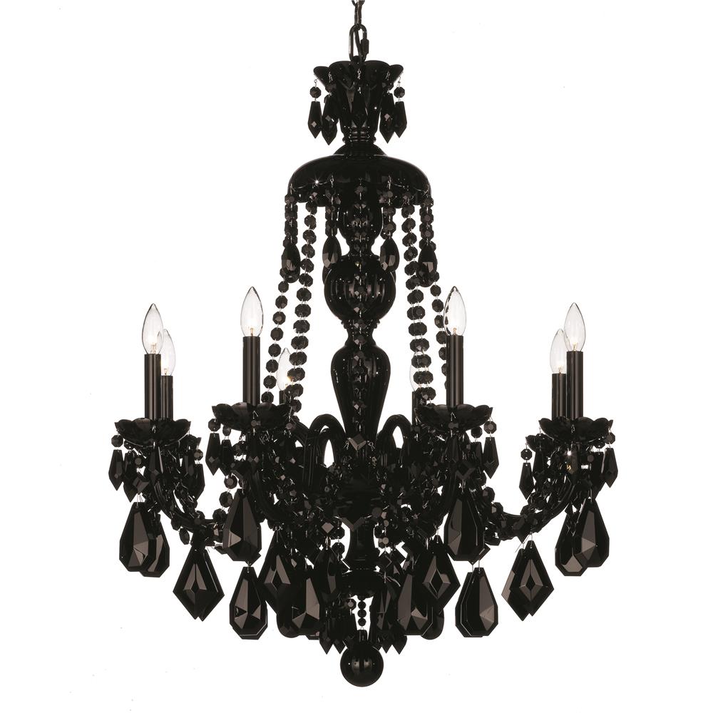 Schonbek 5737CL Hamilton 8 Light Chandelier in Silver with Clear Heritage Crystal