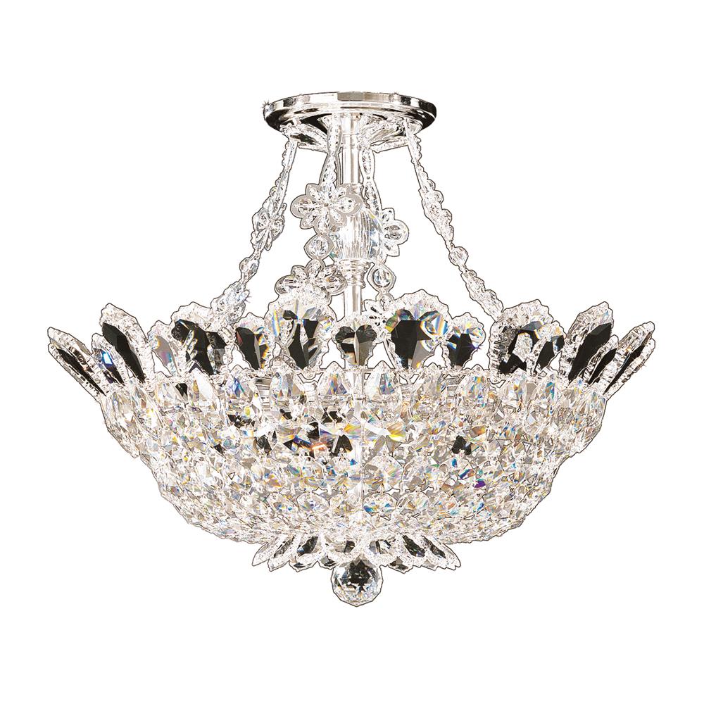 Schonbek 5796S Trilliane 8 Light Close to Ceiling in Silver with Clear Crystals From Swarovski