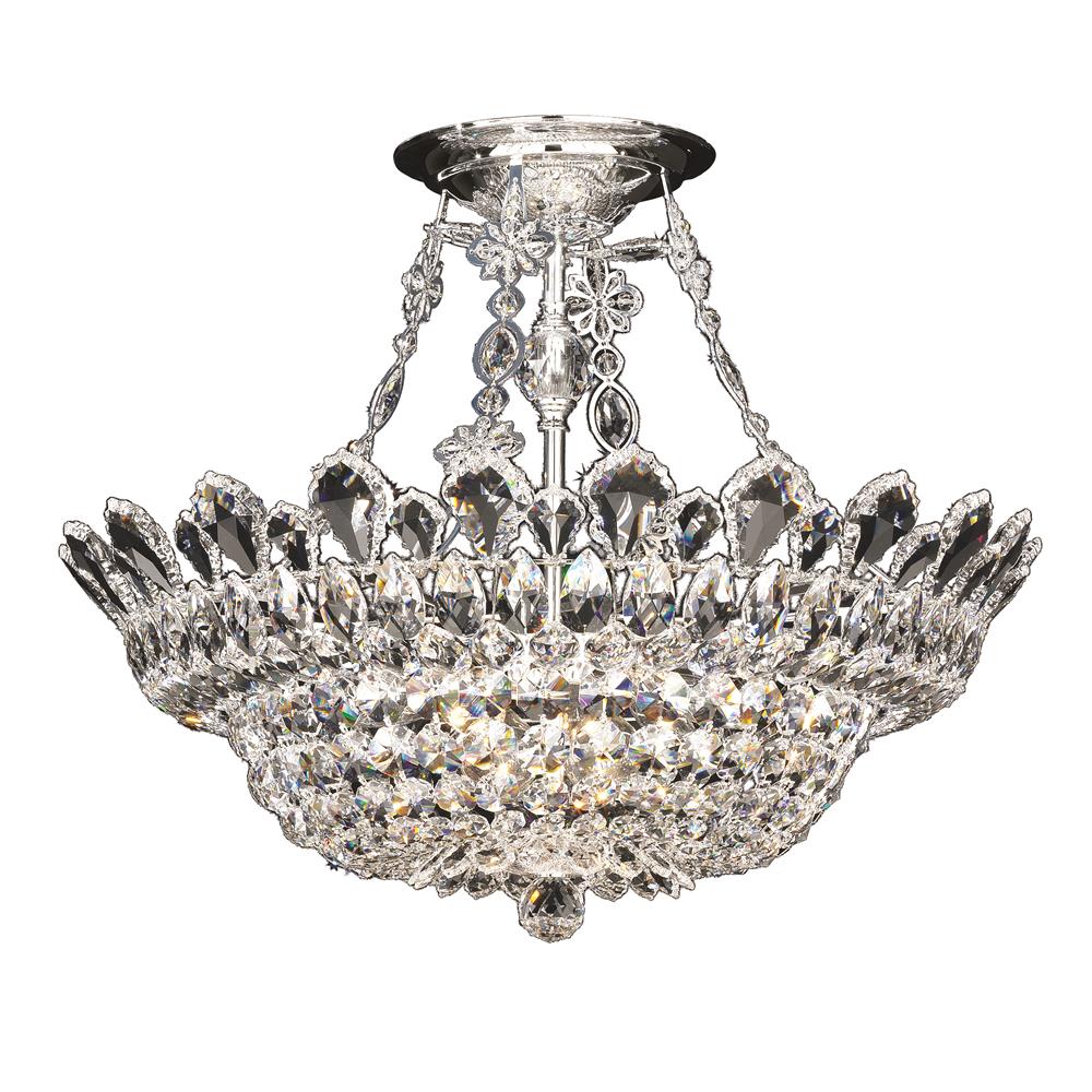 Schonbek 5797S Trilliane 10 Light Close to Ceiling in Silver with Clear Crystals From Swarovski