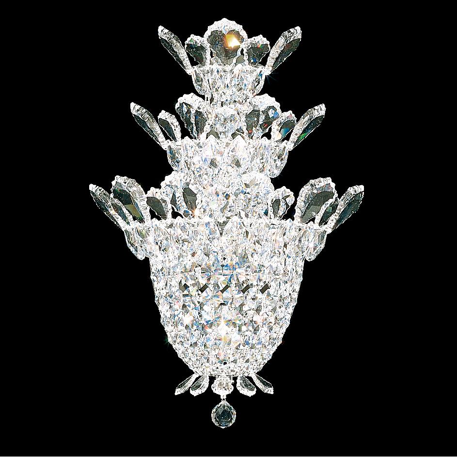 Schonbek 5888S Trilliane 4 Light Wall Sconce in Silver with Clear Crystals From Swarovski