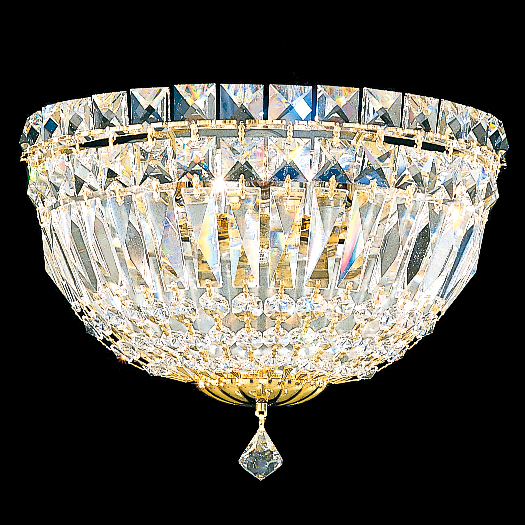 Schonbek 6600-40S Petit Crystal Deluxe 3 Light Wall Sconce in Silver with Clear Crystals From Swarovski