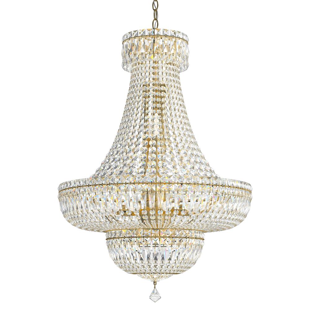 Schonbek 6618-40S Petit Crystal Deluxe 23 Light Chandelier in Silver with Clear Crystals From Swarovski