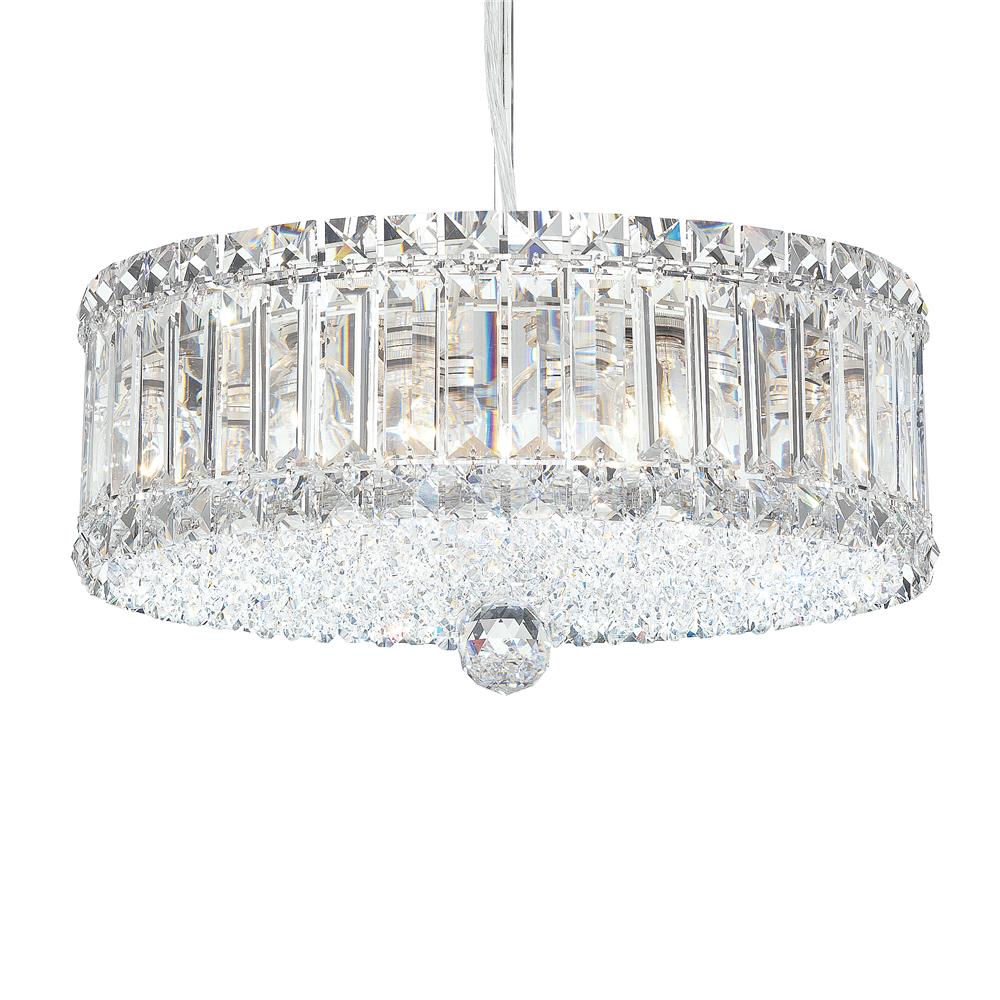 Schonbek 6670S Plaza 9 Light Pendant in Stainless Steel with Clear Crystals From Swarovski