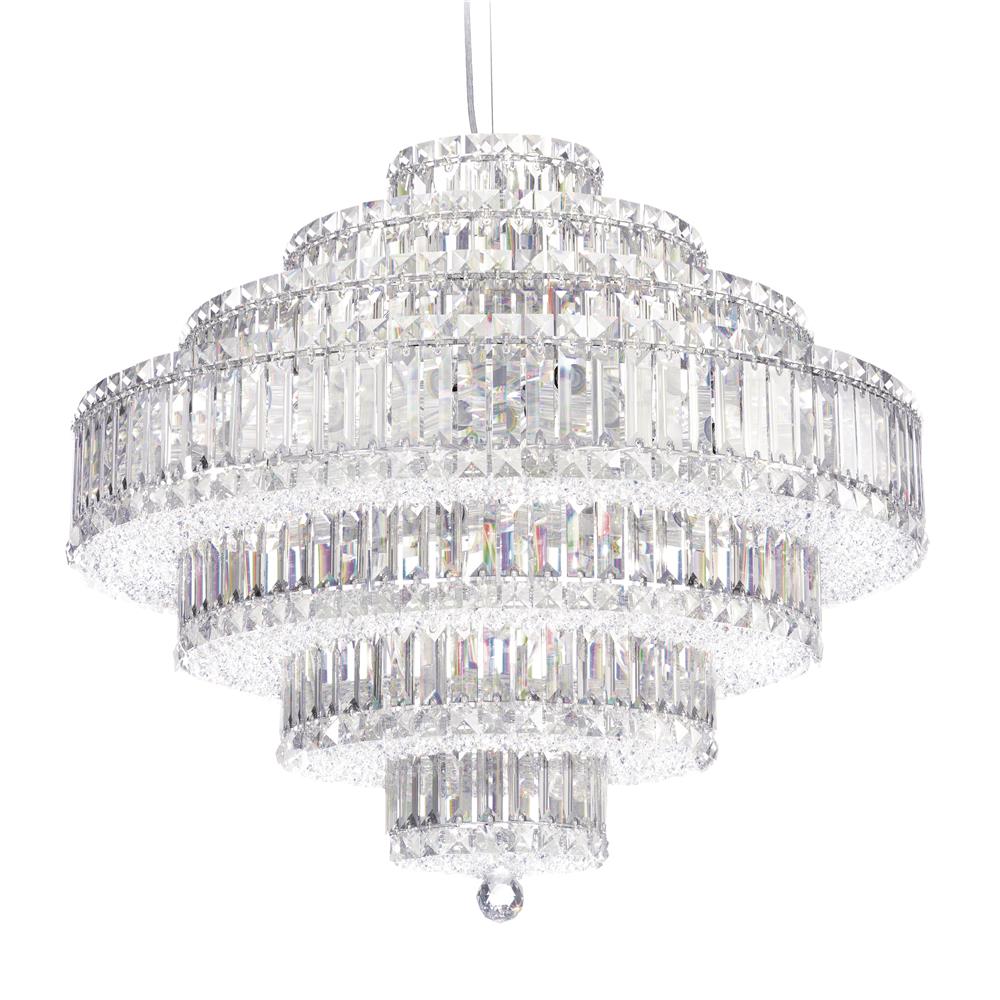 Schonbek 6677S Plaza 31 Light Pendant in Stainless Steel with Clear Crystals From Swarovski